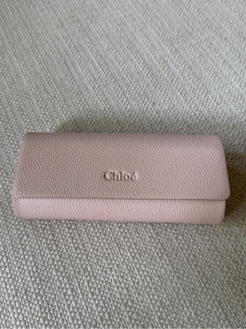 Chloé Blush Pink Textured Leather Sunglasses Case